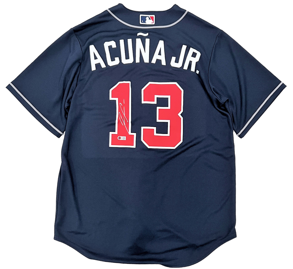 Ronald Acuna Jr. Atlanta Braves Signed Authentic Nike Navy Blue