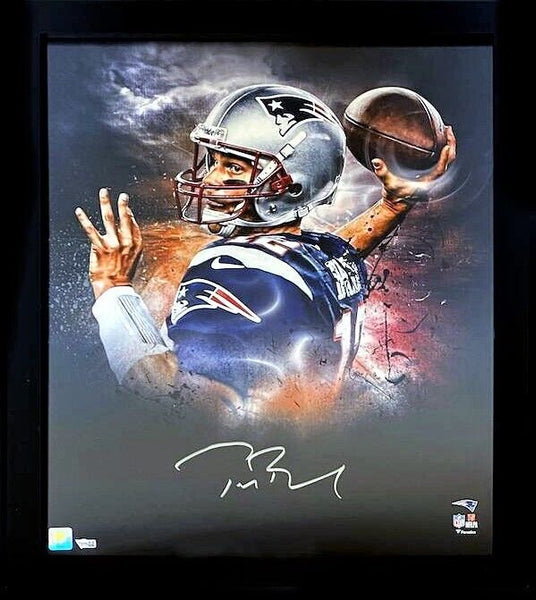 Framed Autographed/Signed Tom Brady 33x42 New England Patriots