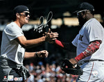 David Ortiz Red Sox Boston Strong w/ Tom Brady Signed HOF 22 Ins 16x20 Photo BAS