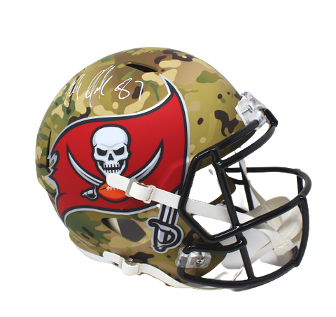 Rob Gronkowski Tampa Bay Buccaneers Signed Replica Camo Helmet JSA