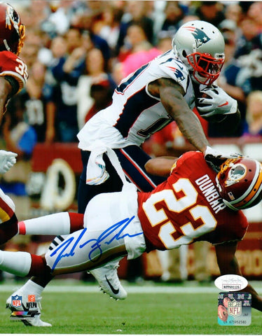 Josh Gordon New England Patriots Signed 8x10 Photo Stiff Arm vs Redskins JSA