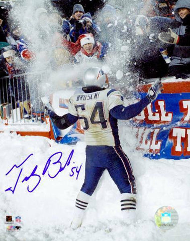 Tedy Bruschi New England Patriots Signed Autographed Snow Play 16x20 Photo