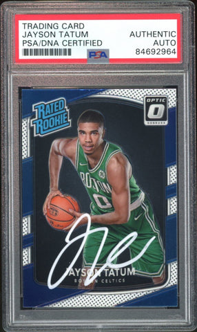 2017 Donruss Optic Rated Rookie Jayson Tatum RC On Card PSA/DNA Auto Authentic