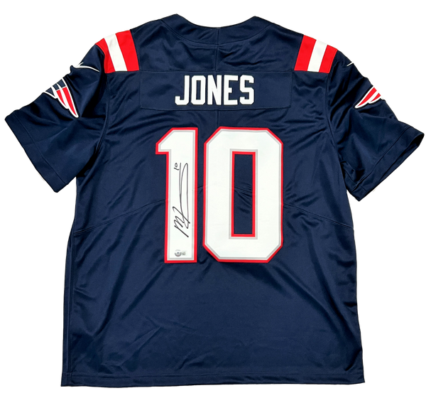 Mac Jones Navy New England Patriots Autographed Nike Limited Jersey