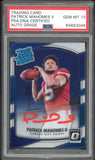 2017 Donruss Optic Patrick Mahomes RC On Card Red Ink PSA/DNA Auto GEM MINT 10