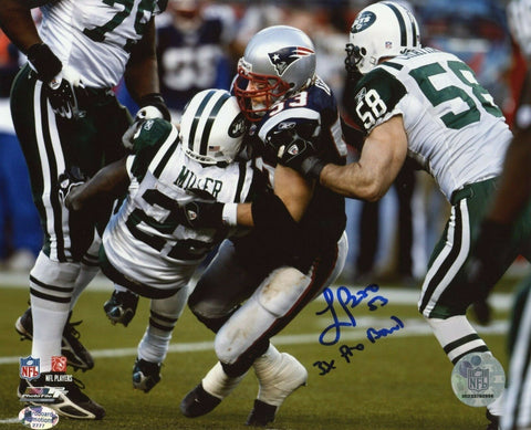 Larry Izzo New England Patriots Signed 8x10 Photo 3X Pro Bowl Ins Pats Alumni
