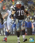 Logan Mankins New England Patriots Signed Snow 8x10 vs Buffalo Pats Alumni COA