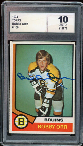 1974 Topps #100 Bobby Orr Signed Great North Road GNR DGA 10 Auto