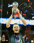 Tom Brady New England Patriots Signed Autograph SB LI Trophy 16x20 Photo Tristar