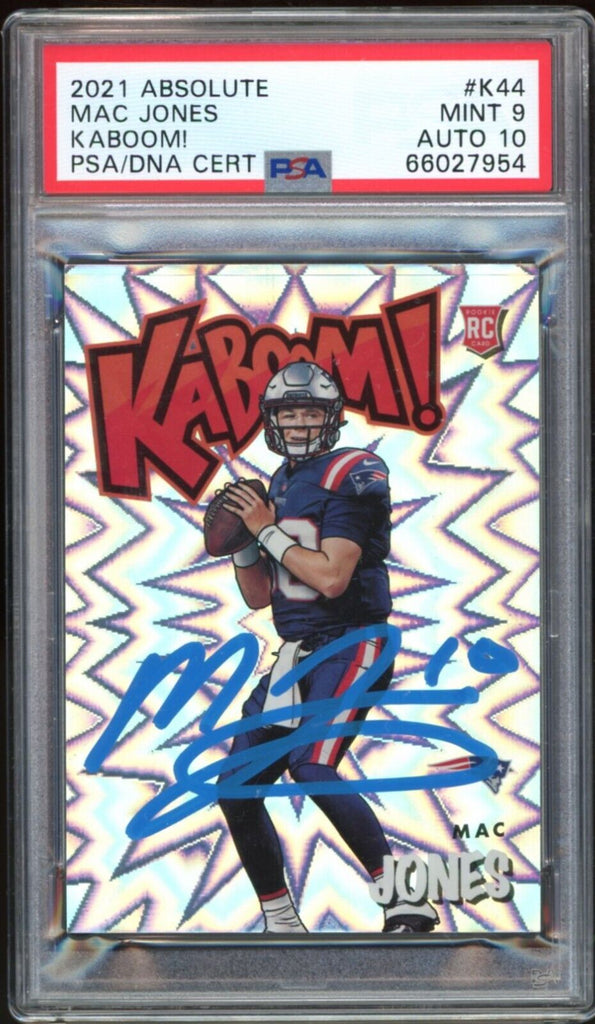 2021 Absolute KABOOM! SSP #K44 Mac Jones RC Rookie On Card PSA 9/10 Au Diamond Legends Online 2021 Absolute KABOOM! SSP #K44 Mac Jones RC Rookie On Card PSA 9/10 Au Diamond Legends Online