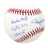 Roger Clemens Red Sox Yankees Signed Career Stats Inscribed OMLB Baseball JSA