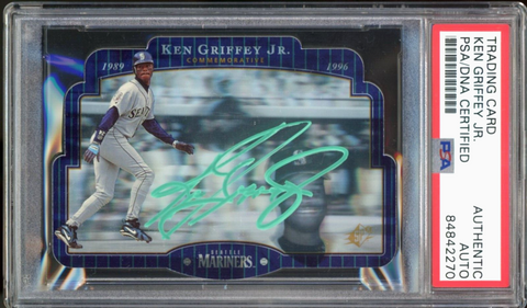 1996 SPx #KG1 Ken Griffey Jr. Mariners On Card Teal Ink PSA/DNA Auto Authentic