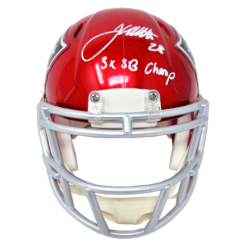 James White New England Patriots Signed 3X SB Champ Flash Mini Helmet JSA