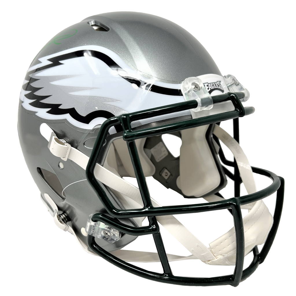 Jalen Hurts Autographed Philadelphia Eagles Lunar Eclipse White Full Size  Replica Speed Helmet Beckett BAS Witness Stock #217980