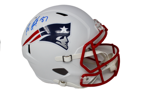 Rob Gronkowski New England Patriots Signed Full Size Replica White Helmet JSA