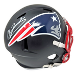 Mac Jones New England Patriots Signed Speed Replica Flat Black Helmet BAS