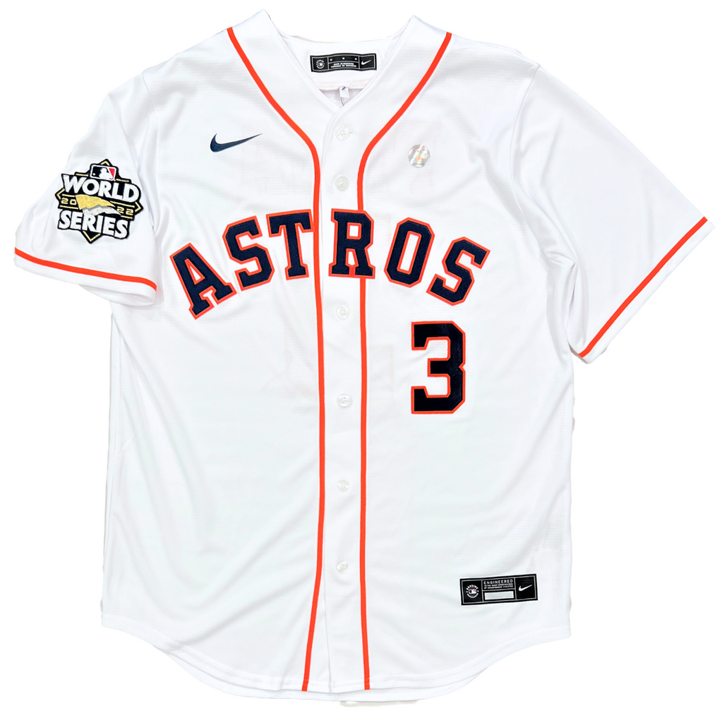 Framed Jeremy Pena Houston Astros 2022 MLB World Series Champions  Autographed White Replica Jersey with 22 WS MVP Inscription
