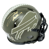 Josh Allen Buffalo Bills Signed Riddell Salute to Service Mini Helmet BAS
