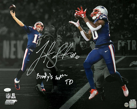 Josh Gordon New England Patriots Signed 16x20 Tom Brady's 500th TD Insc JSA