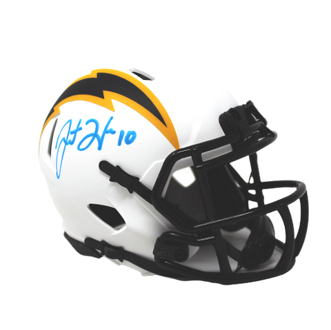 Justin Herbert Los Angeles Chargers Signed Lunar Eclipse Mini Helmet Helmet BAS