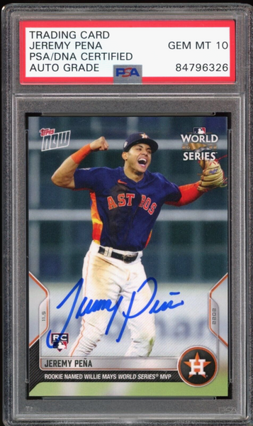 Jeremy Pena Signed 2022 Topps Now #16 RC (PSA)