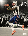 Mohammed Sanu New England Patriots Signed Spotlight 8x10 Photo 1st TD JSA