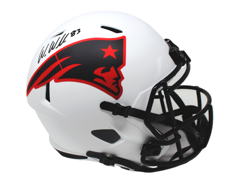 Wes Welker New England Patriots Signed FS Lunar Replica Helmet Pats Alumni COA