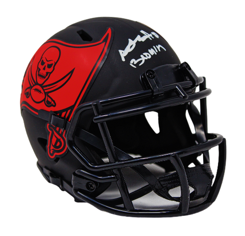 Antonio Brown Tampa Bay Buccaneers Signed "Boomin" Mini Eclipse Speed Helmet JSA