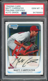 2011 Bowman Chrome Prospects Matt Carpenter RC On Card PSA/DNA Auto GEM MINT 10