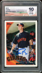 2010 Topps #2 Buster Posey Rookie RC Giants MLB Authentication DGA 10 Auto