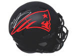 Mac Jones New England Patriots Signed Full Size Speed Replica Eclipse Helmet JSA