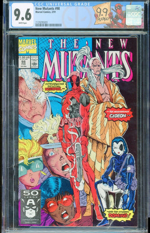 New Mutants #98 1st DEADPOOL Marvel 1991 White Pages CGC 9.6 NM+ Custom Label