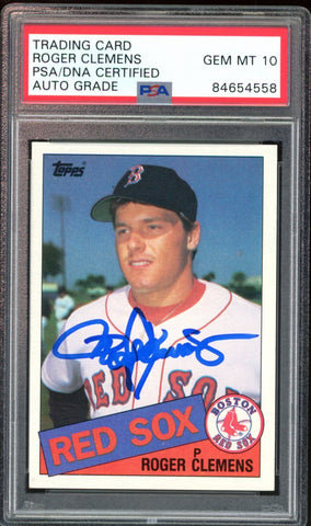 1985 Topps #181 Roger Clemens RC Rookie Red Sox PSA/DNA Auto Grade GEM MINT 10