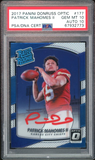 2017 Optic Rated Rookie #177 Patrick Mahomes Red Ink PSA 10/10 Auto GEM MINT