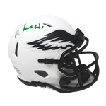 DeVonta Smith Philadelphia Eagles Signed Autograph Riddell Lunar Mini Helmet BAS