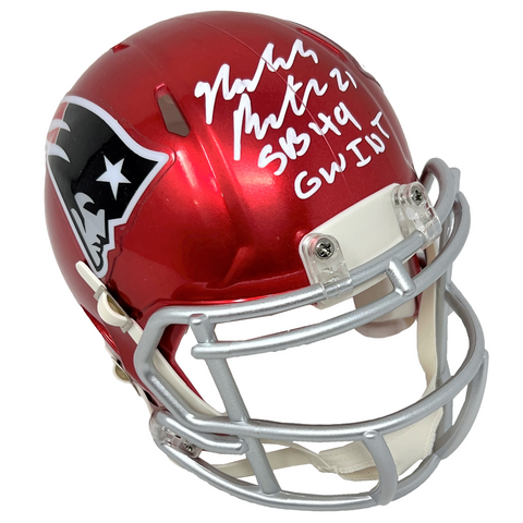 Malcolm Butler New England Patriots Signed SB 49 GW INT Flash Mini Helmet JSA