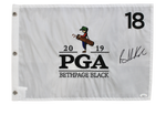 Brooks Koepka Signed Autograph Wht 2019 Bethpage Black PGA Championship Flag JSA
