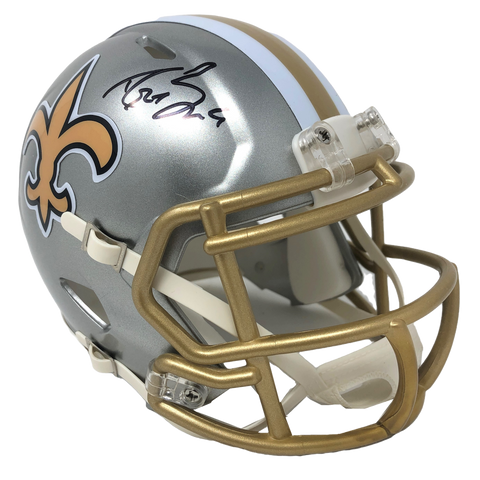 Drew Brees New Orleans Saints Signed Riddell Flash Mini Helmet BAS