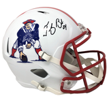 Tedy Bruschi New England Patriots Signed Throwback Replica Helmet Patriots Alum