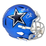 Emmitt Smith/Troy Aikman/Michael Irvin Dallas Cowboys Signed Blaze Helmet BAS