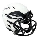 DeVonta Smith Philadelphia Eagles Signed Riddell Lunar Mini Helmet Beckett BAS