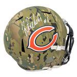 Justin Fields Chicago Bears Signed Full Size Camo Speed Replica Helmet BAS
