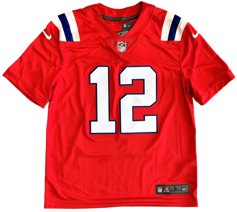 Red tom deals brady patriots jersey
