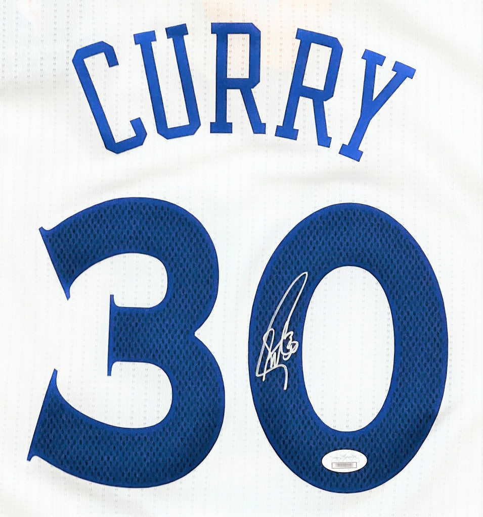 Stephen Curry Autographed Golden State Custom Blue Basketball Jersey - JSA