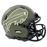 Josh Allen Buffalo Bills Signed Riddell Salute to Service Mini Helmet BAS