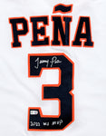 Jeremy Peña Astros Signed 2022 WS MVP Inscribed White Replica WS Jersey MLB