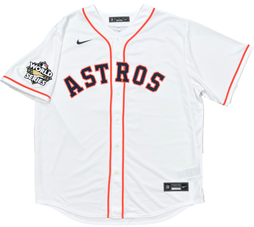 Framed Jeremy Pena Houston Astros 2022 MLB World Series Champions  Autographed White Replica Jersey with 22 WS MVP Inscription