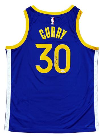 Stephen Curry Golden State Warriors Signed Blue NBA Swingman Nike Jersey PSA