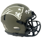 Marcus Jones New England Patriots Signed Salute to Service Mini Helmet JSA