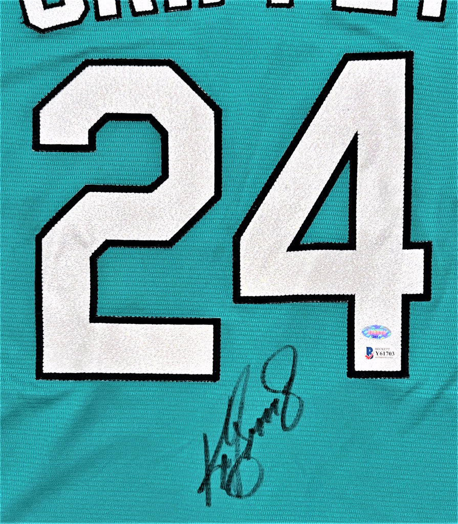 Seattle Mariners Ken Griffey Jr. Autographed Framed Teal Nike Jersey  Beckett BAS & MCS Holo Stock #209458